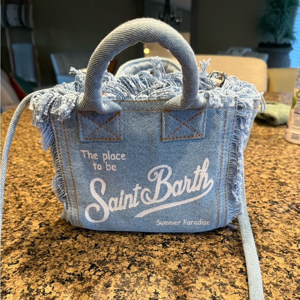 Authentic mini MC2 Saint Barth Blue Bag Denim, crossbody